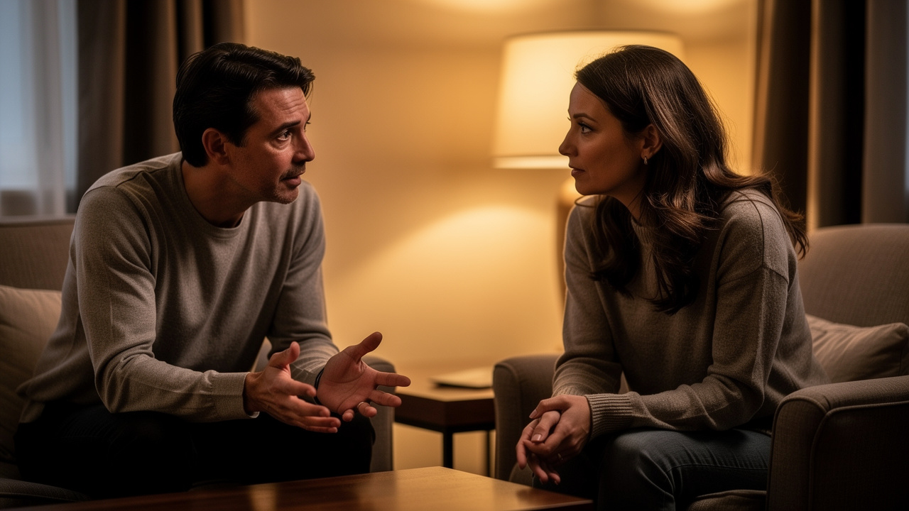 Two people engaged in attentive conversation and genuine listening