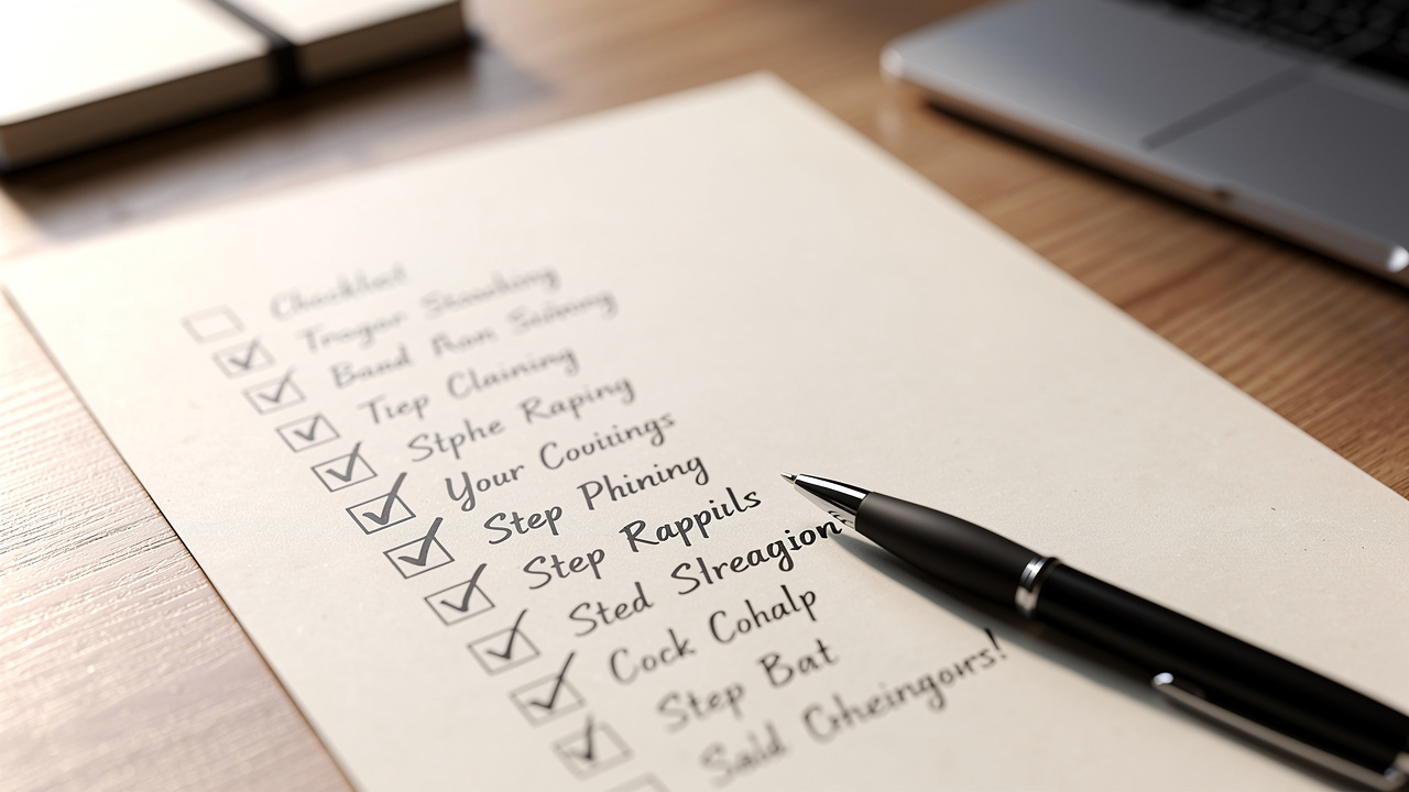 Completed checklist showing systematic problem-solving steps