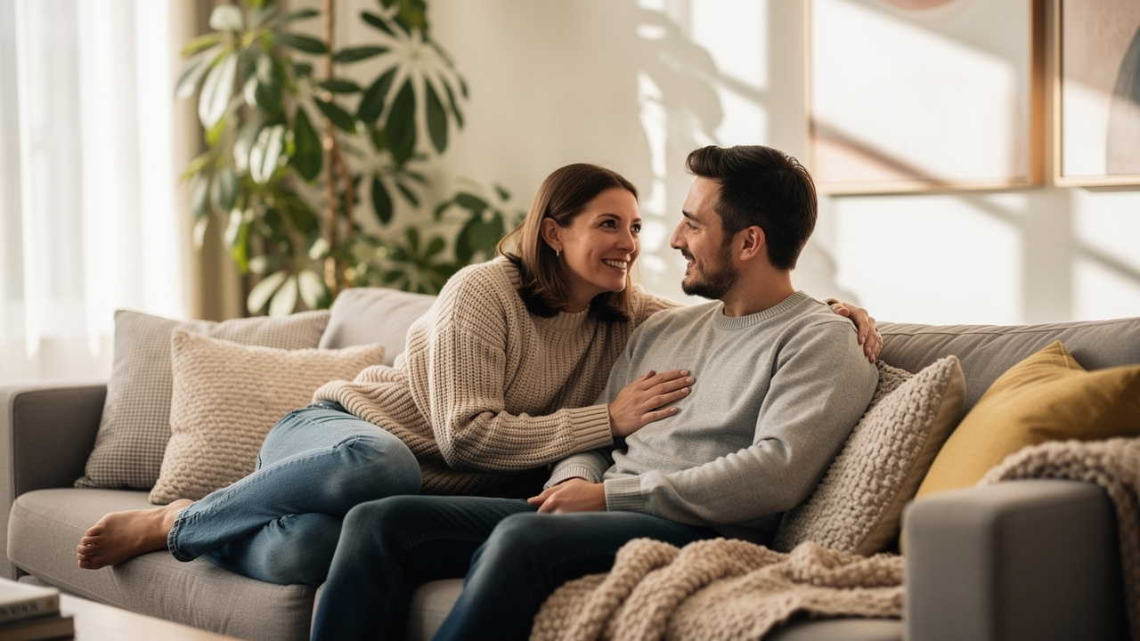Two people sharing genuine support and encouragement together