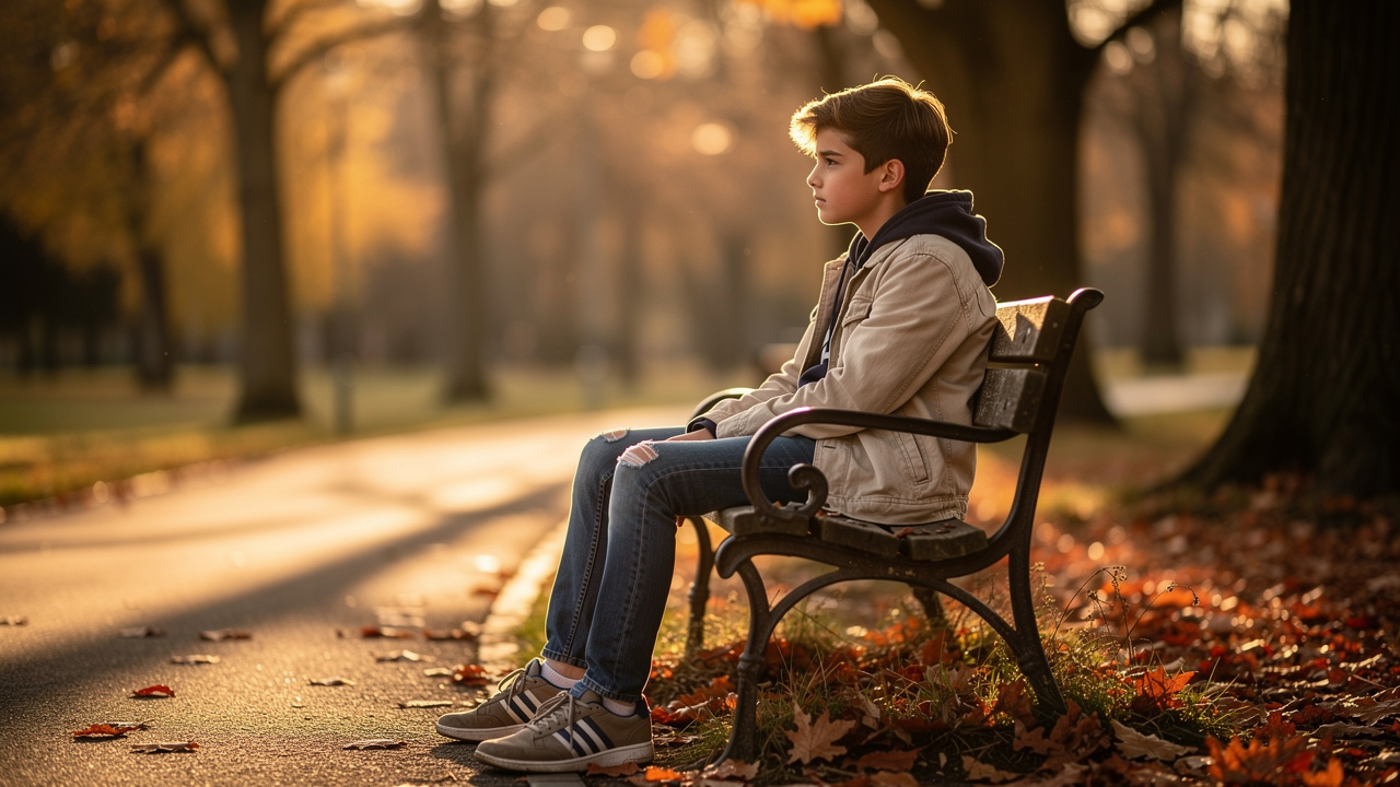 Teenager reflecting quietly on identity and self-discovery outdoors