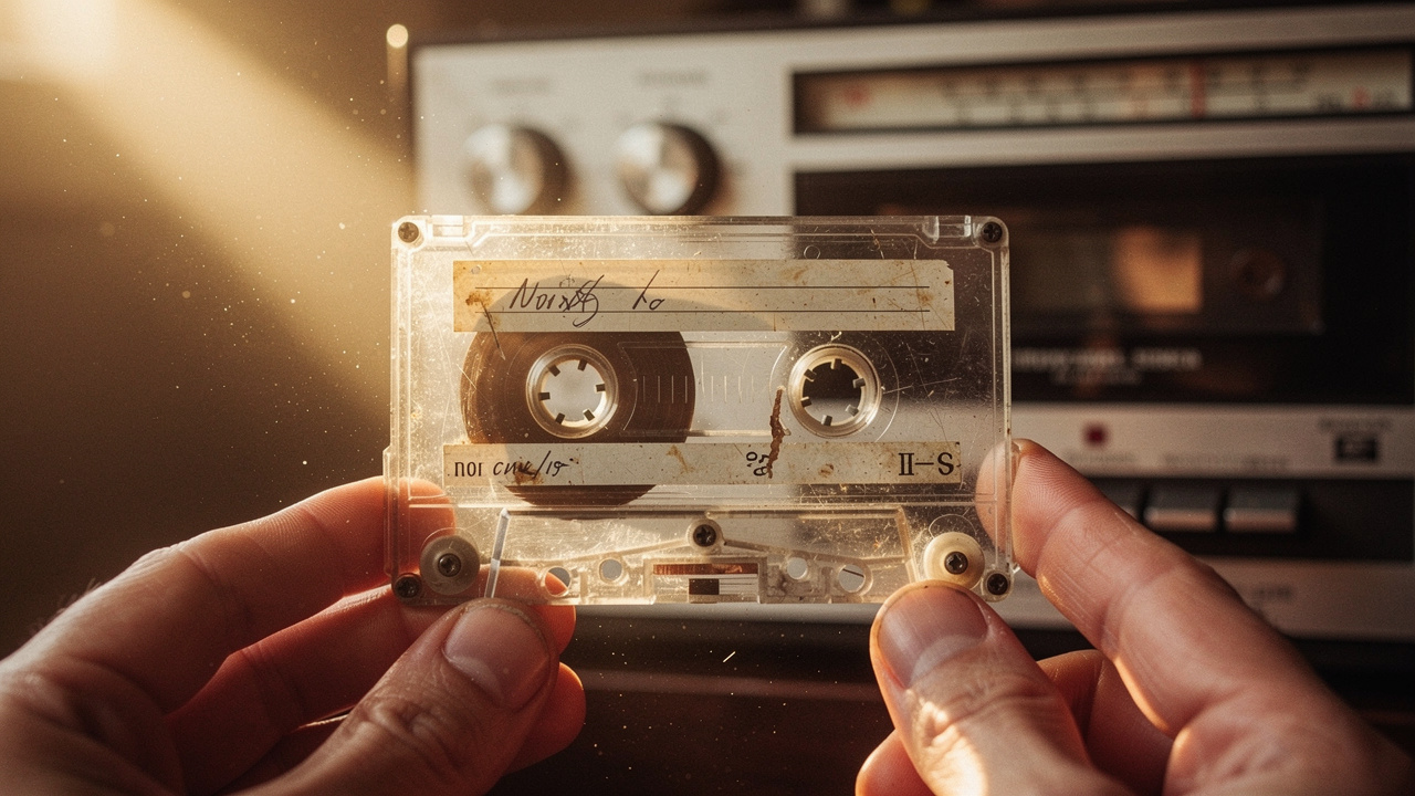 Vintage cassette tape symbolizing hidden audio messages