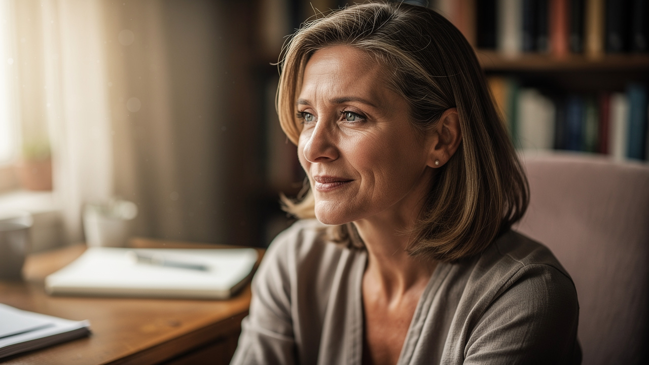 Woman deep in thought representing mental focus