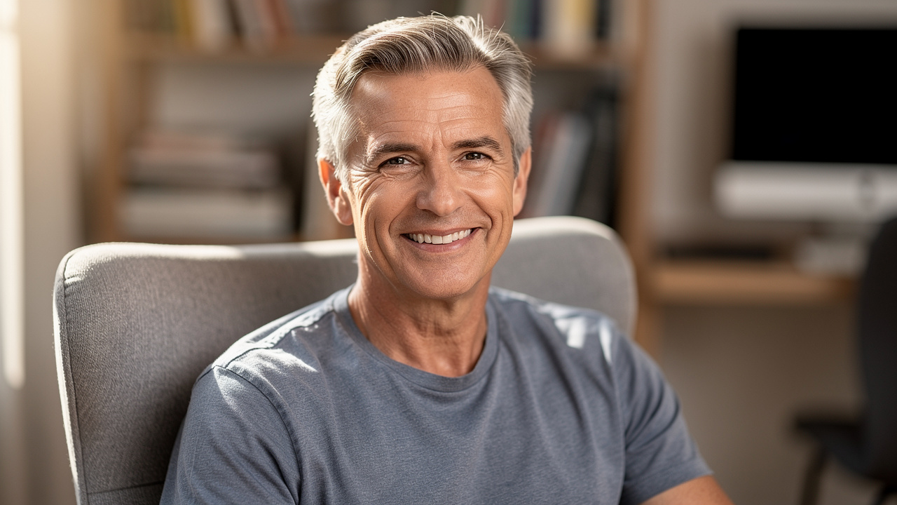 Confident adult experiencing mental clarity and improved focus